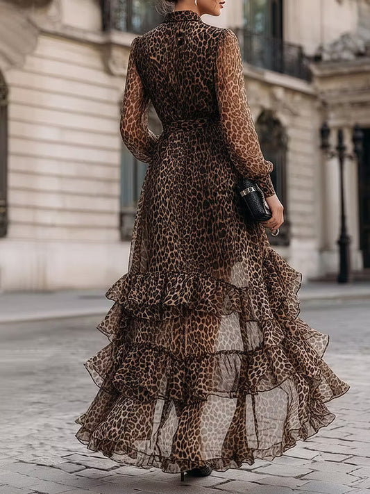 Savannah | Leopard Wrap Midi Dress