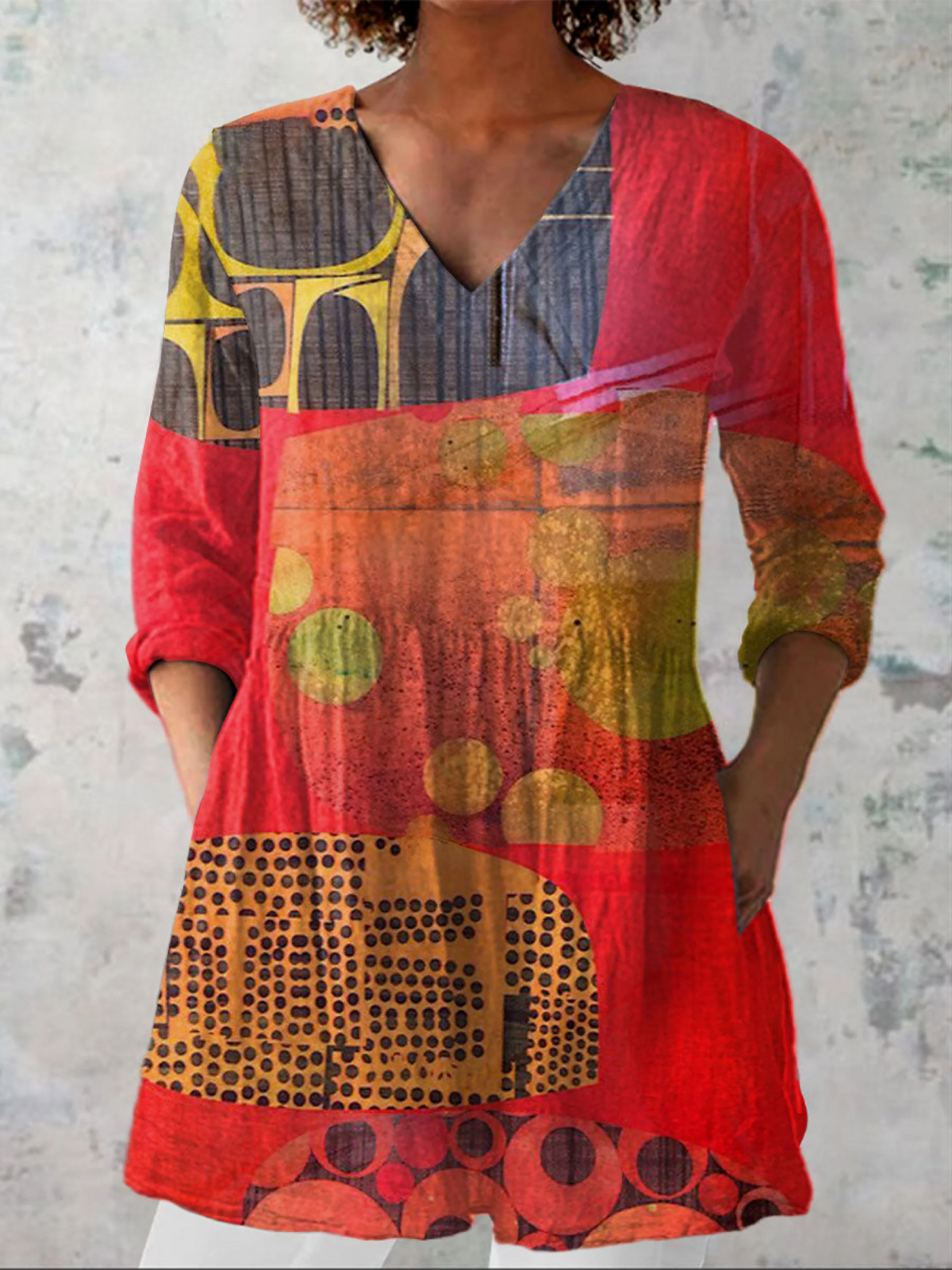 Summer Long blouse V-Neck