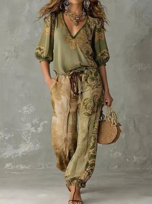 Maribel - Elegant Set with Bohemian Print