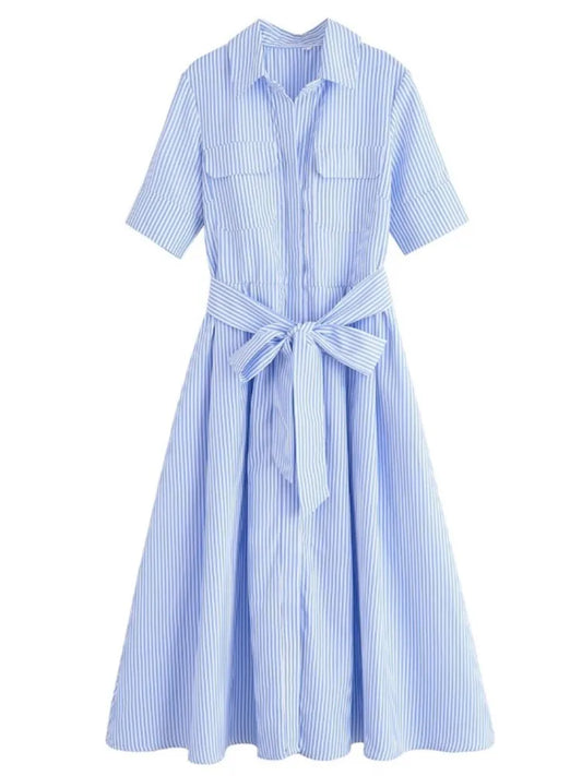Margot | Short Sleeve Pocket Shirt Dress