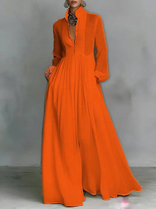 Celine | Flowing Button-Front Maxi Dress